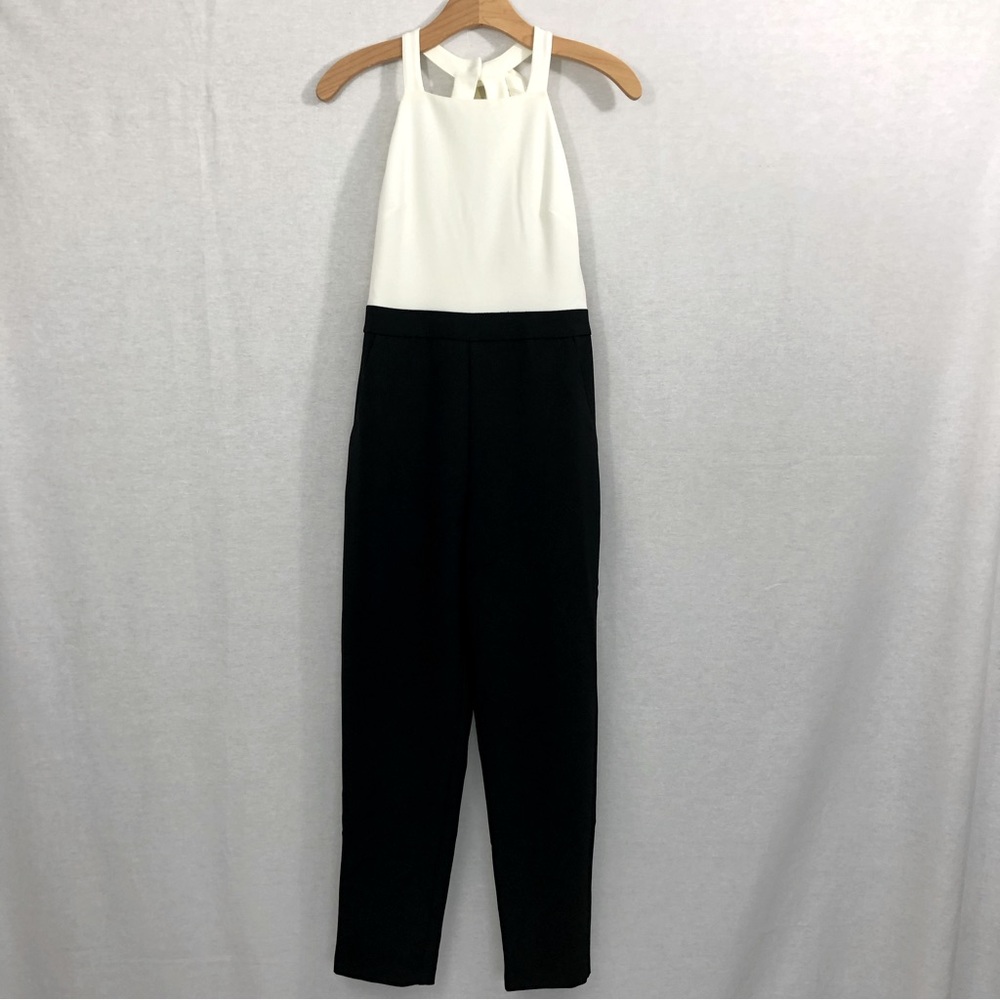 Vince Camuto Black + Ivory Bow Back Jumpsuit NWT Size 2 Petite